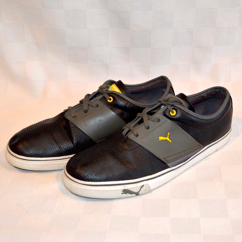 Sz 13 Puma Men’s El Ace Black Leather Sneakers